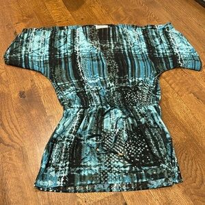 Veronicam Women’s Coverup Blue and Black Size XS
